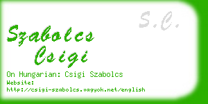 szabolcs csigi business card